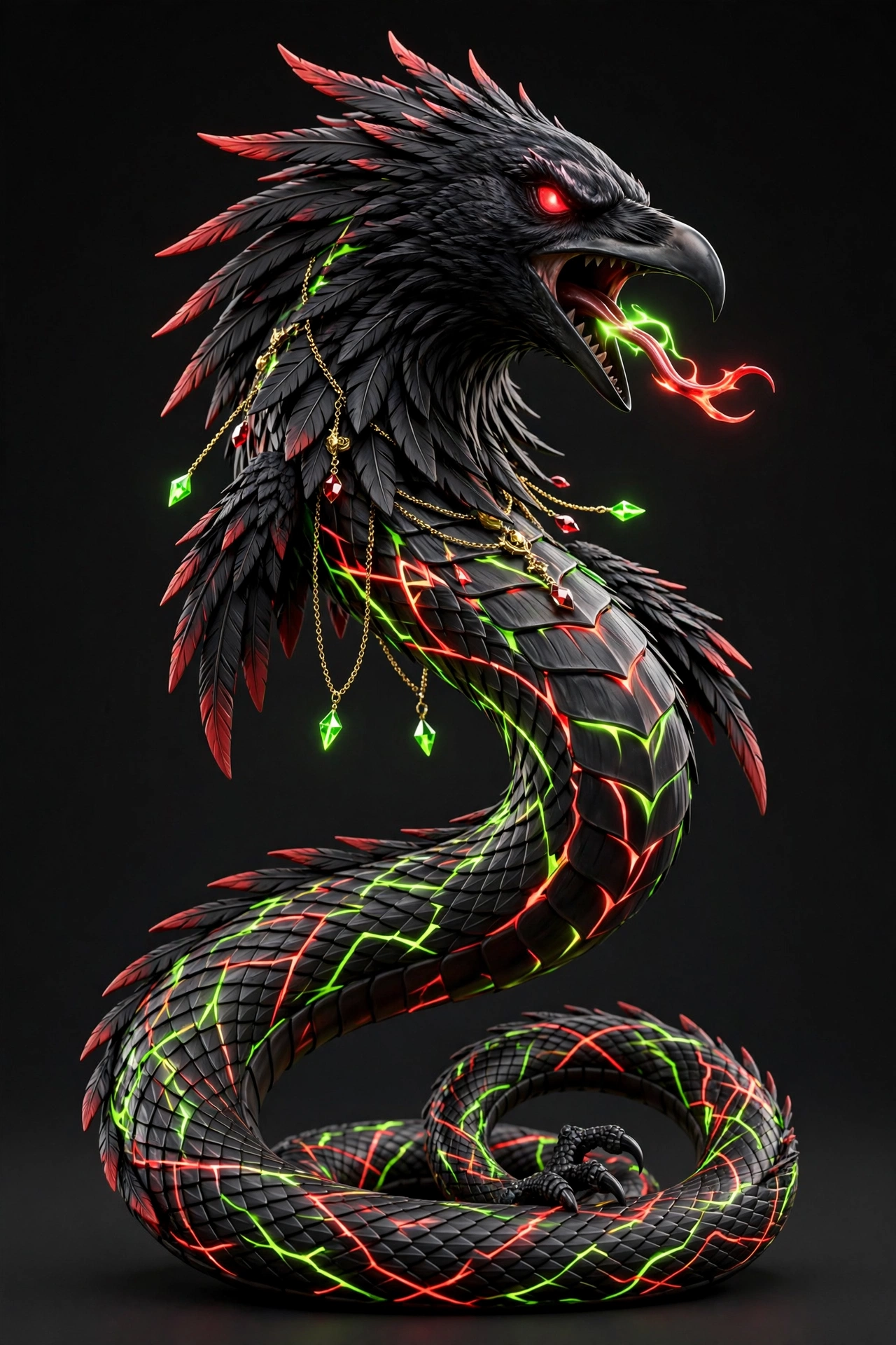 Shadow Neon Serpent × Crimson Eclipse Raven full artwork